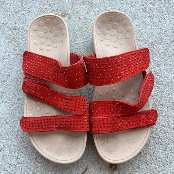 Vionic Shoes Vionic Alexis Sandals Womens Red Leather